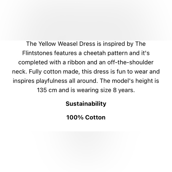 Charming Yellow weasel cheetah pattern Dress by the animals observatory - Picture 5 of 5